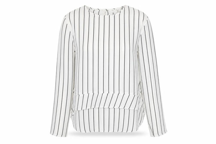 Miss Selfridge Women’s White Striped Long Sleeve Tunic Blouse Size 8