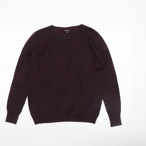Warehouse Women Brown Animal Print Cotton Jumper Size 10