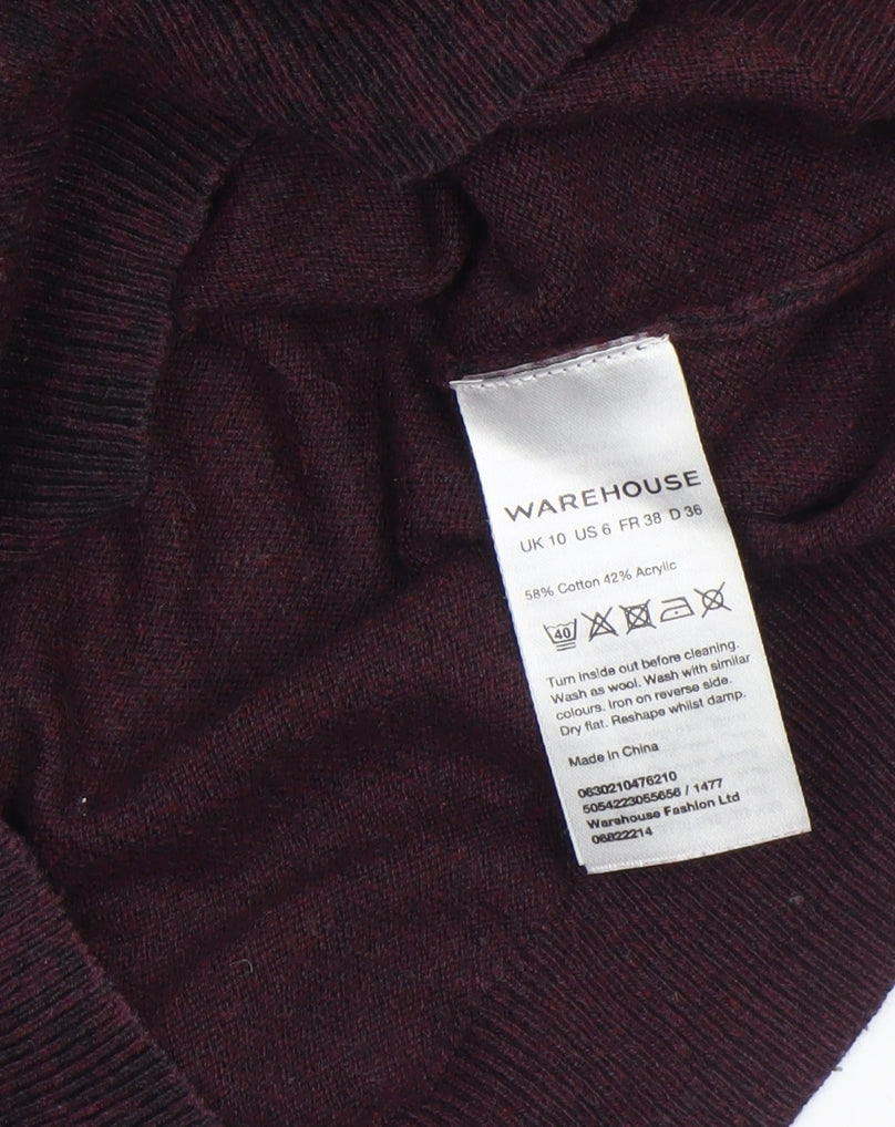 Warehouse Women Brown Animal Print Cotton Jumper Size 10
