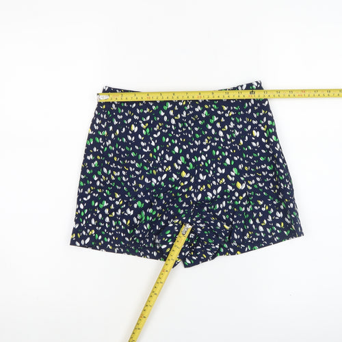 Zara Women Blue Floral Print Chino Shorts XS