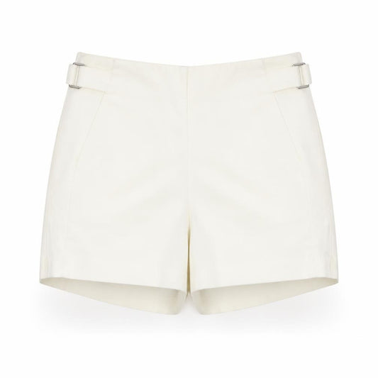 Bershka Women's Ivory Chino Shorts Size 8 with Buckle Detail