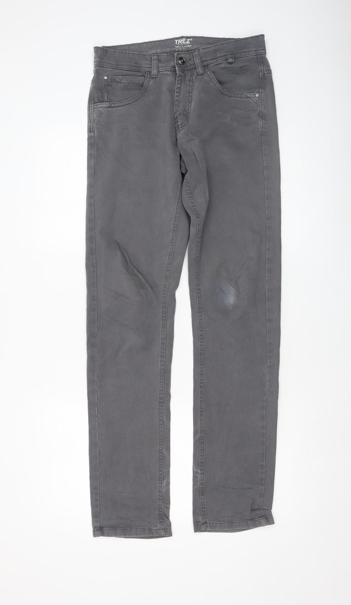 TREZ Denim Men's Grey Straight Fit Jeans Size 30 Regular