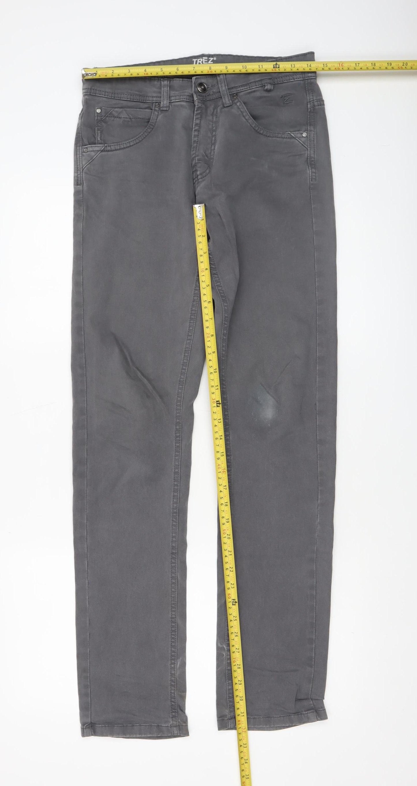 TREZ Denim Men's Grey Straight Fit Jeans Size 30 Regular