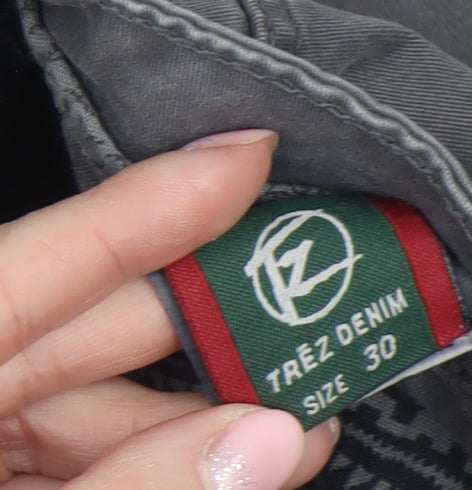 TREZ Denim Men's Grey Straight Fit Jeans Size 30 Regular