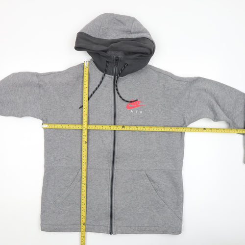 Nike Men's Grey Full Zip Hoodie Size M Sports Fleece Sweatshirt