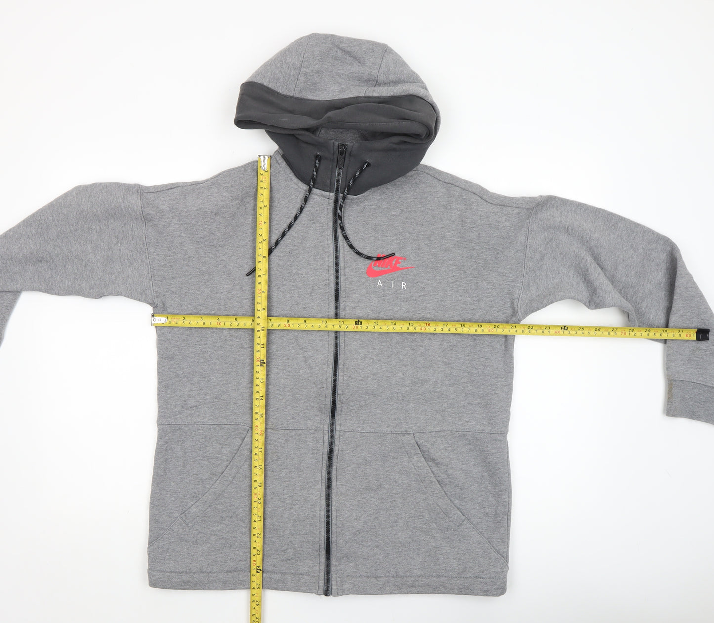 Nike Men's Grey Full Zip Hoodie Size M Sports Fleece Sweatshirt