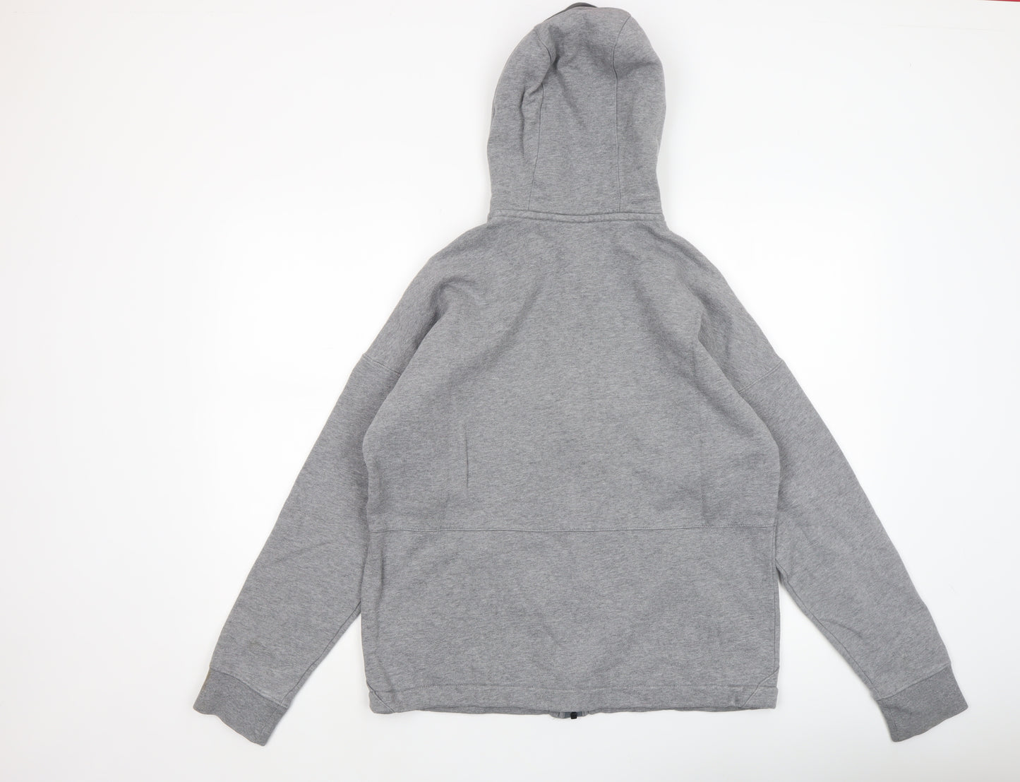 Nike Men's Grey Full Zip Hoodie Size M Sports Fleece Sweatshirt