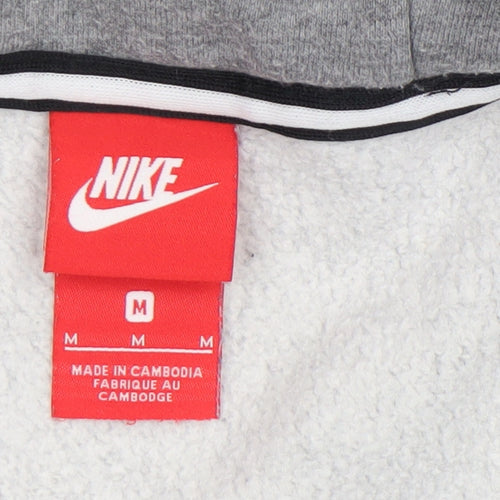 Nike Men's Grey Full Zip Hoodie Size M Sports Fleece Sweatshirt