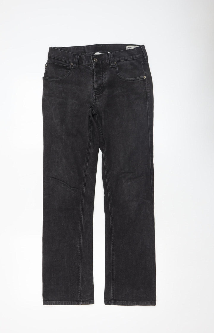 DC Mens Black Slim Fit Straight Stretch Denim Jeans Size M