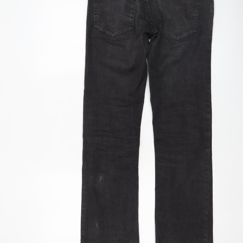 DC Mens Black Slim Fit Straight Stretch Denim Jeans Size M