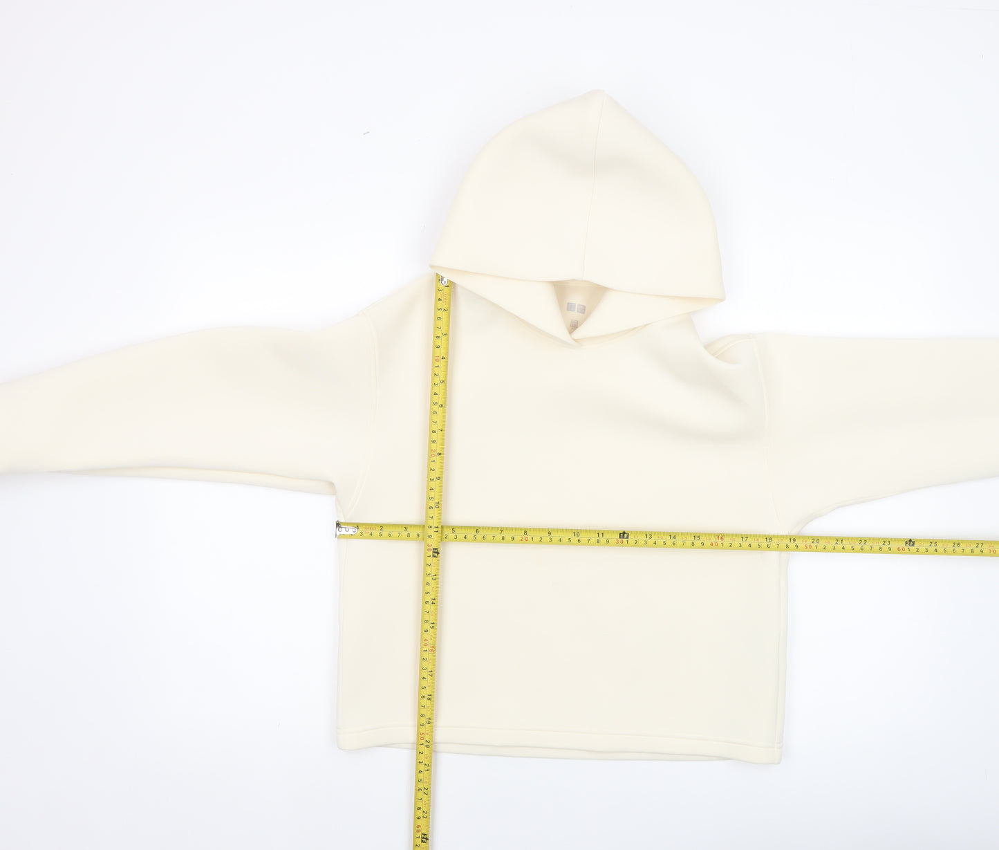 Uniqlo Women Ivory Pullover Hoodie Size S Polyester Blend