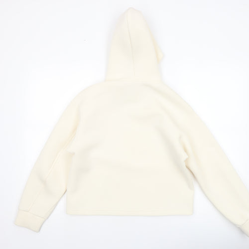 Uniqlo Women Ivory Pullover Hoodie Size S Polyester Blend