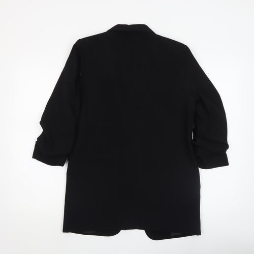 Zara Women's Black Shawl Lapel Long Blazer Jacket Size S
