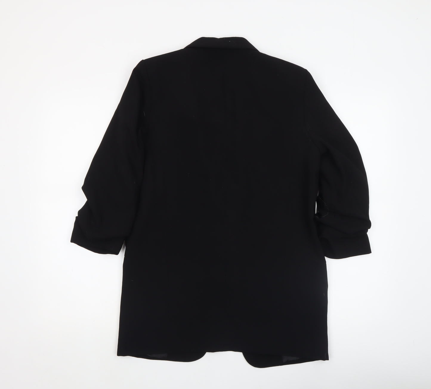 Zara Women's Black Shawl Lapel Long Blazer Jacket Size S