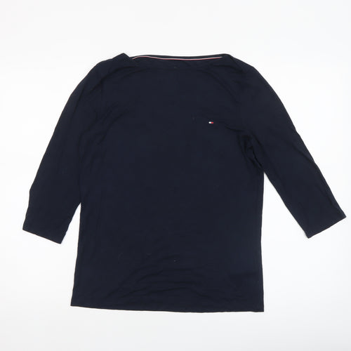 Tommy Hilfiger Women Blue L Basic Stretch 3/4 Sleeve T-Shirt