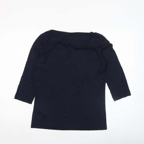 Tommy Hilfiger Women Blue L Basic Stretch 3/4 Sleeve T-Shirt