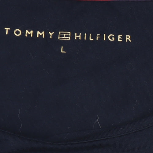 Tommy Hilfiger Women Blue L Basic Stretch 3/4 Sleeve T-Shirt