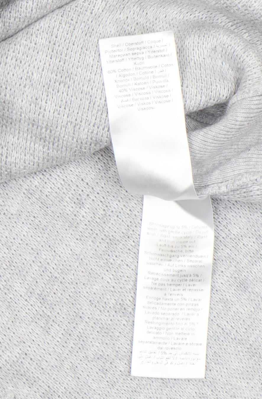Fransa Women Grey Cotton Blend 3/4 Sleeve Pullover Jumper Size L