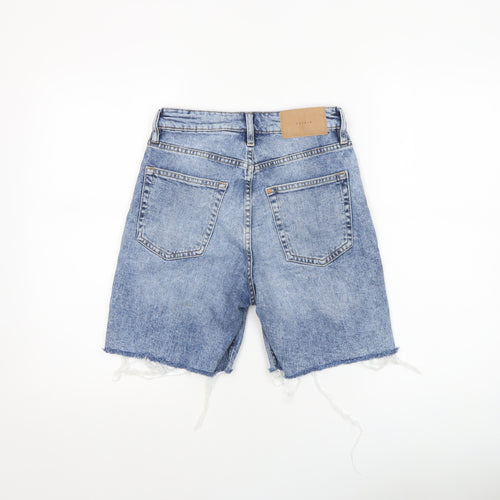 &Denim Womens Blue Size 8 High Waist Bermuda Denim Shorts