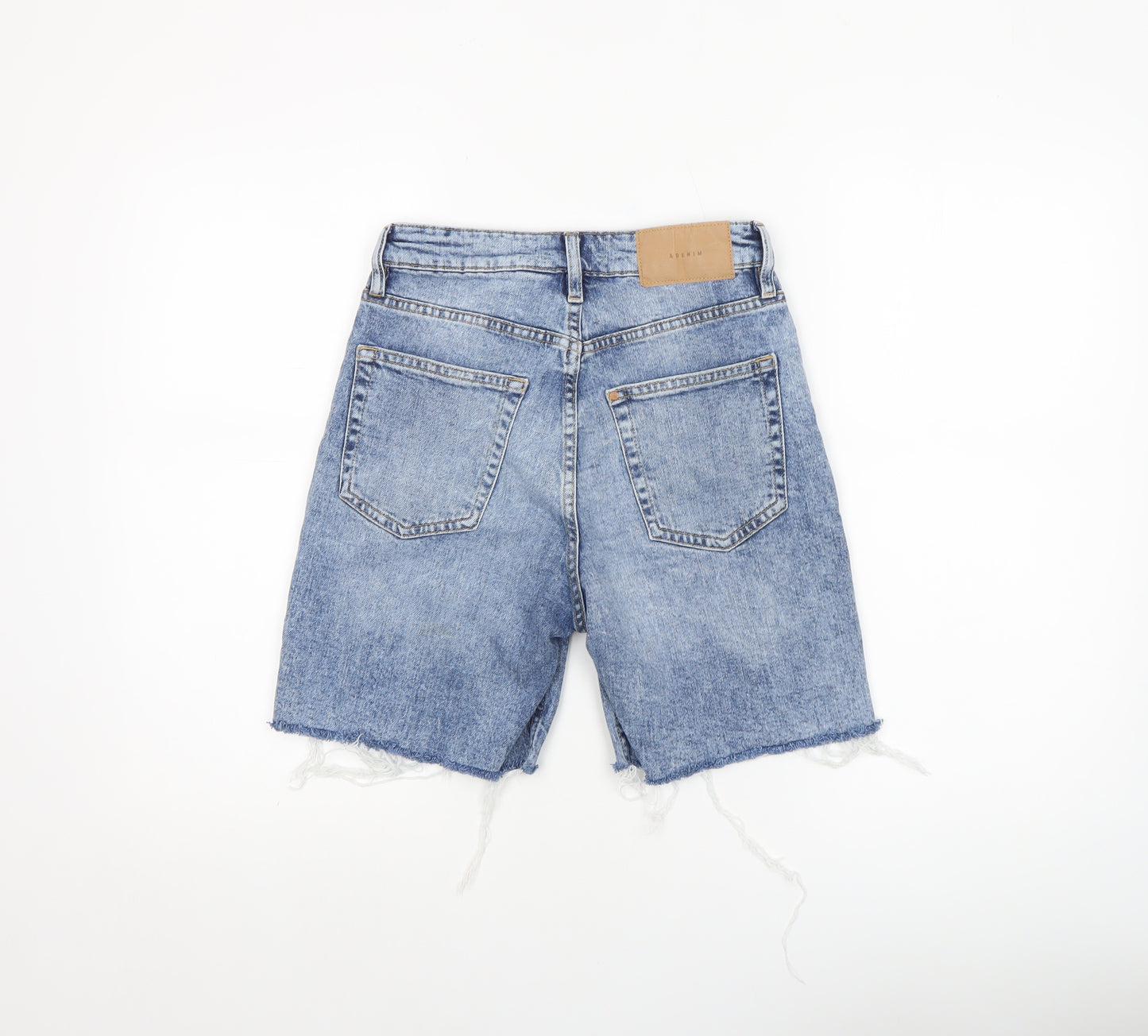 &Denim Womens Blue Size 8 High Waist Bermuda Denim Shorts