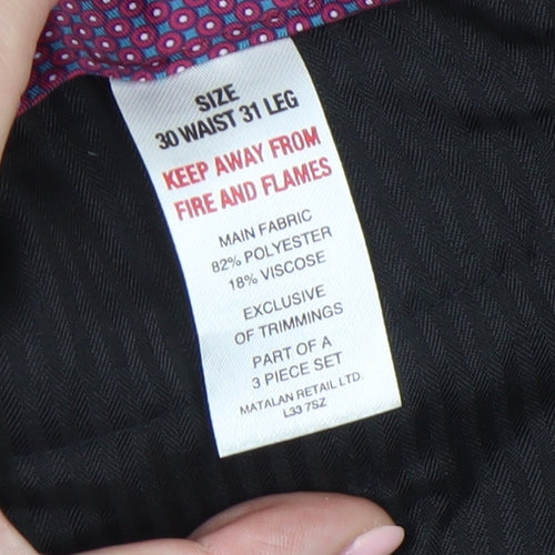 Taylor & Wright Men's Blue 30R Dress Pants Regular Fit Formal Trousers