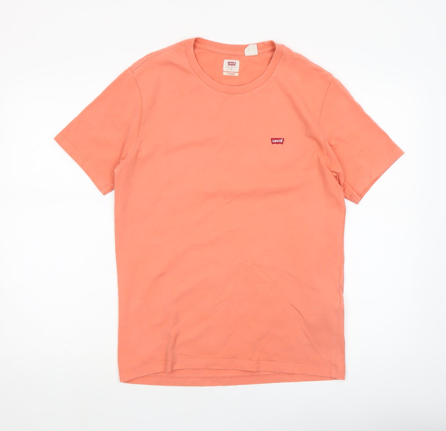 Levi's Men's Orange Cotton Crew Neck Classic Fit T-Shirt Size S