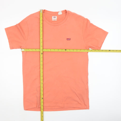 Levi's Men's Orange Cotton Crew Neck Classic Fit T-Shirt Size S