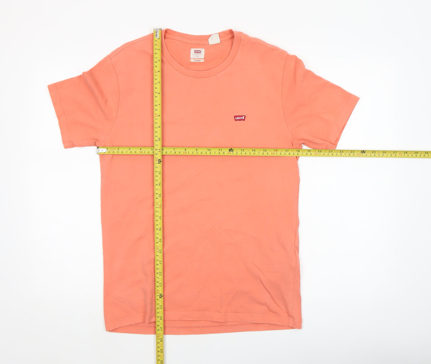 Levi's Men's Orange Cotton Crew Neck Classic Fit T-Shirt Size S