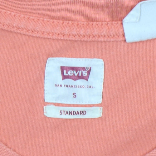 Levi's Men's Orange Cotton Crew Neck Classic Fit T-Shirt Size S
