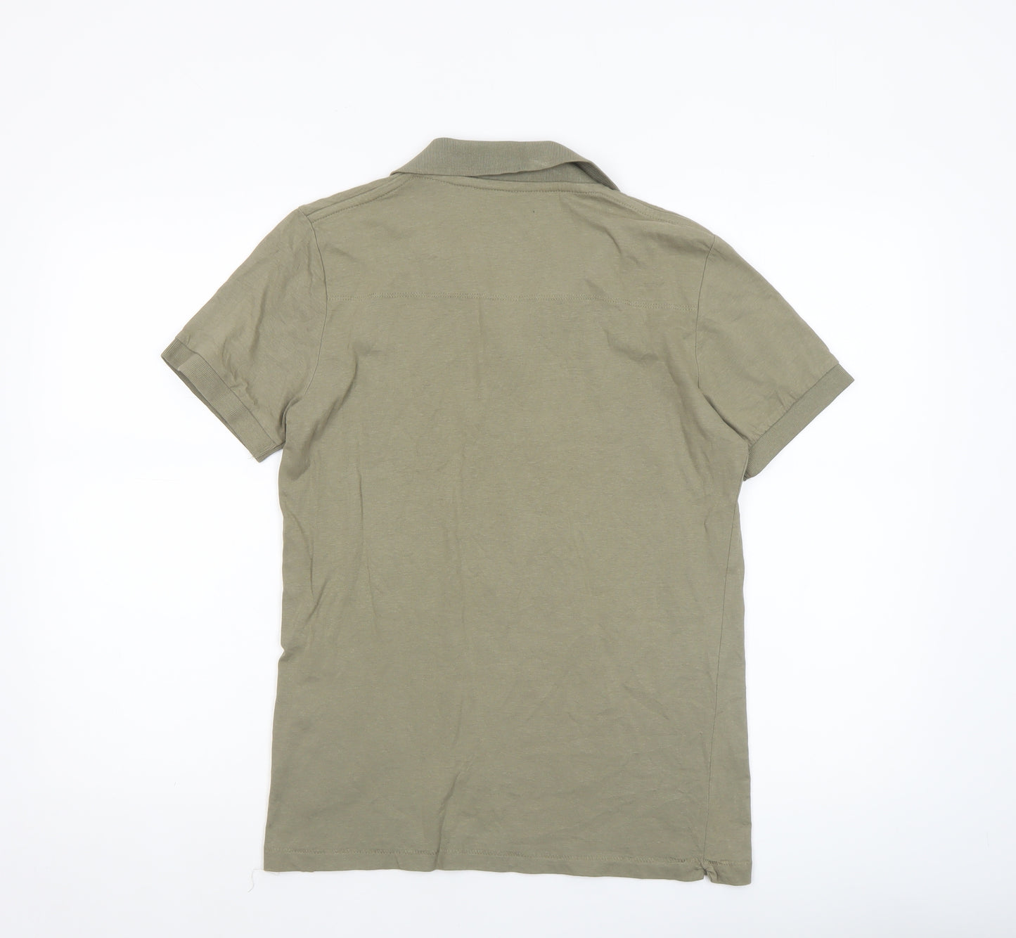 French Connection Men's Green Cotton Polo Shirt Size M