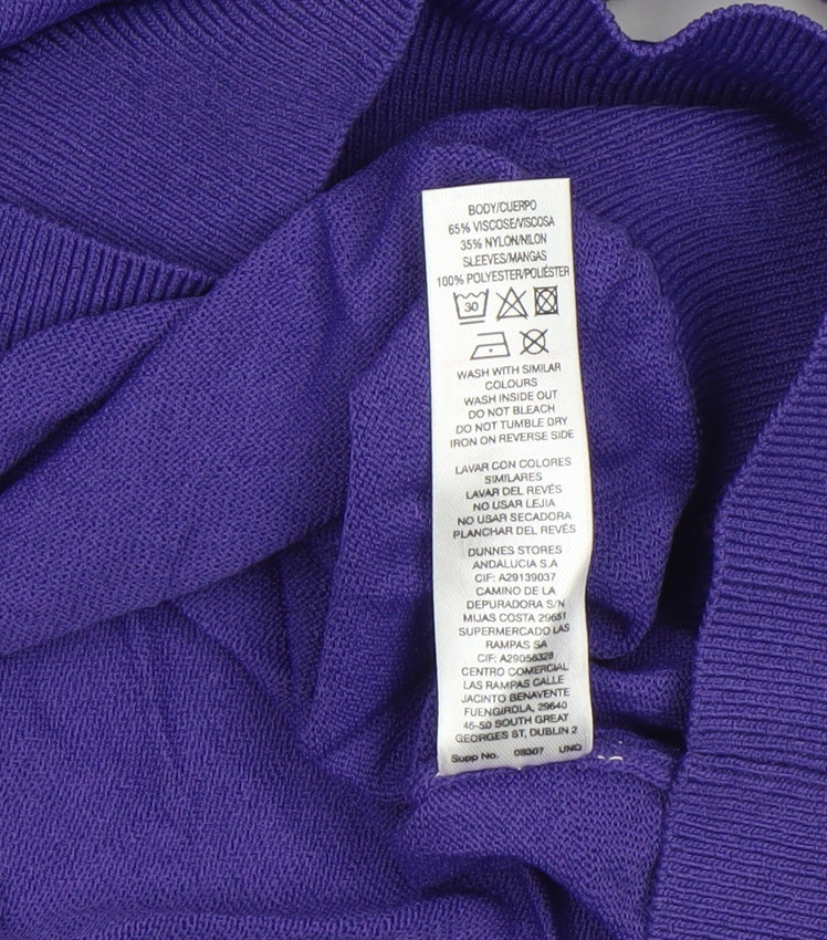 Gallery Womens Purple Polka Dot Sleeve Pullover Jumper M