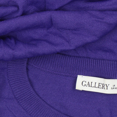 Gallery Womens Purple Polka Dot Sleeve Pullover Jumper M