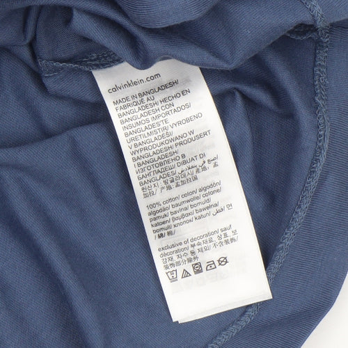 Calvin Klein Jeans Men's Blue Cotton Crew Neck T-Shirt Size L