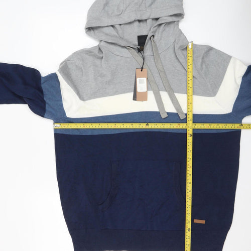Bench Men’s Multicoloured 2XL Hooded Striped Pullover Jumper