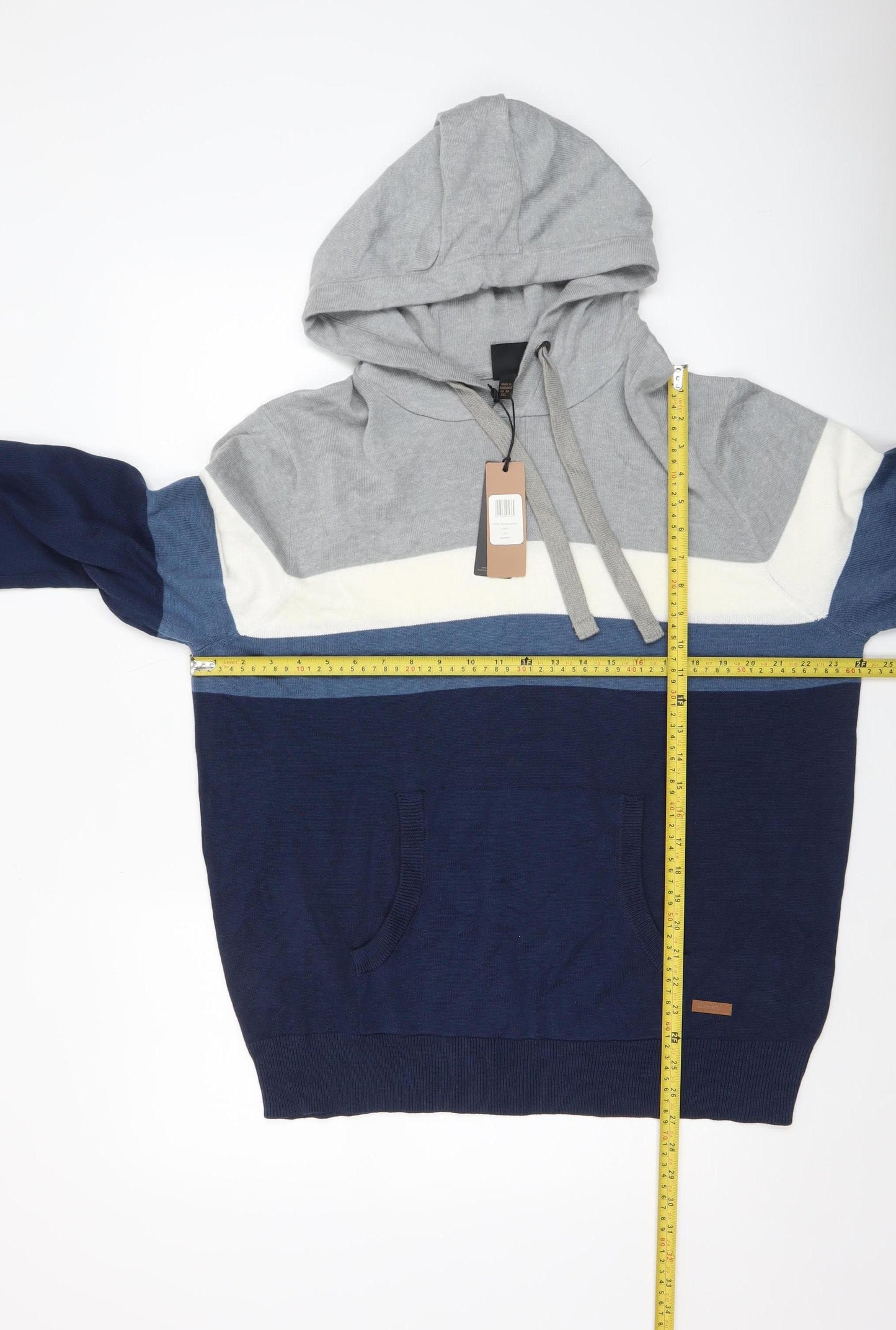 Bench Men’s Multicoloured 2XL Hooded Striped Pullover Jumper