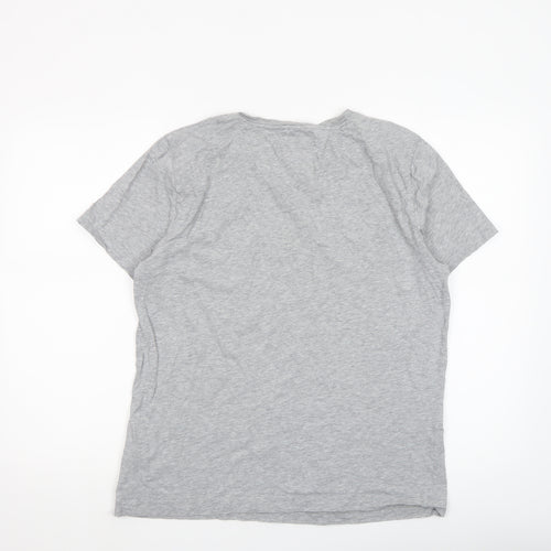 Tommy Hilfiger Men's Grey Crew Neck Logo T-Shirt Size L