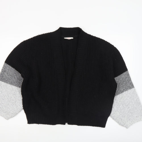 John Lewis ANYDAY Women's Black Colour Block Chunky Knit Cardigan M