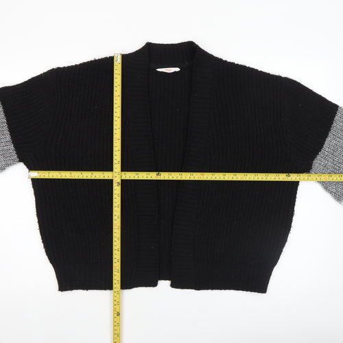 John Lewis ANYDAY Women's Black Colour Block Chunky Knit Cardigan M