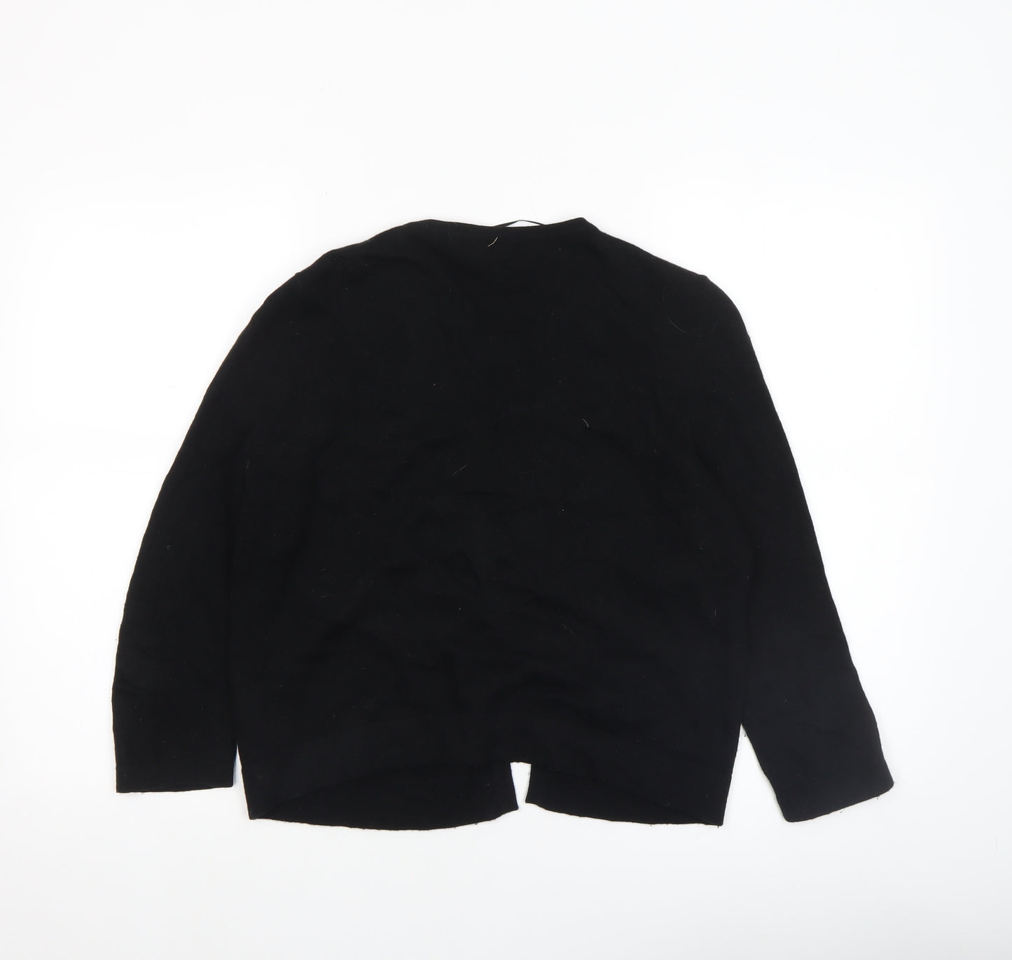 Clements Ribeiro Black Beaded Women's Cardigan XL 16 Classic Knit