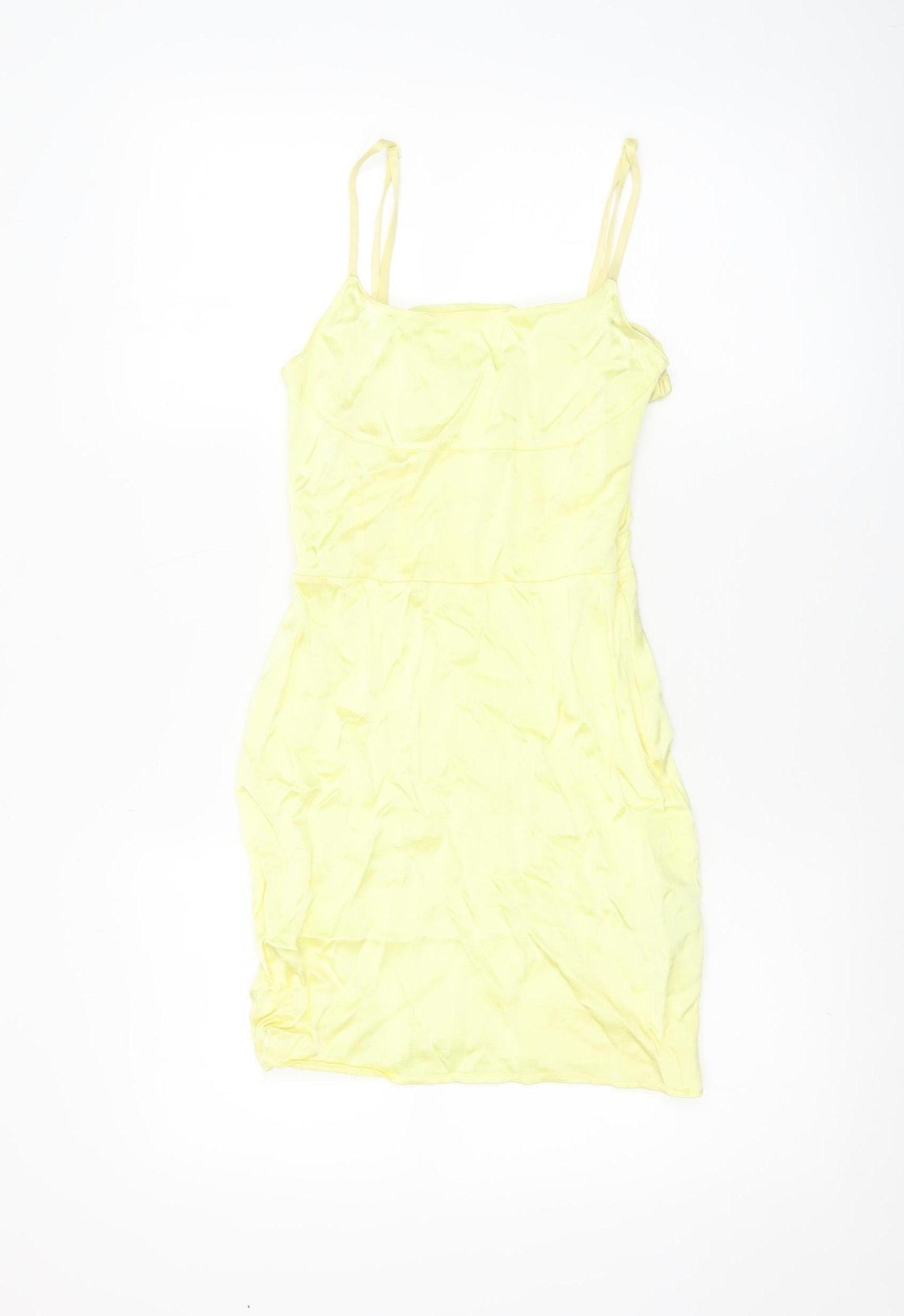 Zara Women Yellow Bodycon Sleeveless Short Dress Size 8