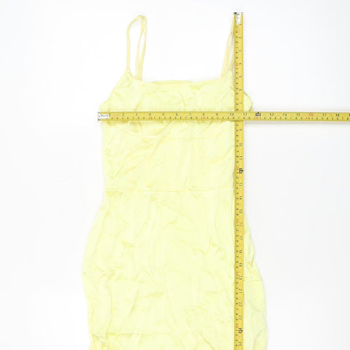 Zara Women Yellow Bodycon Sleeveless Short Dress Size 8