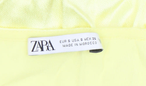 Zara Women Yellow Bodycon Sleeveless Short Dress Size 8