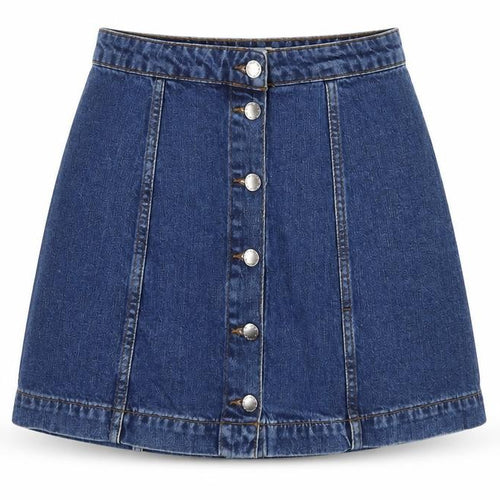 Topshop Women Blue Denim A-Line Short Skirt Size 10