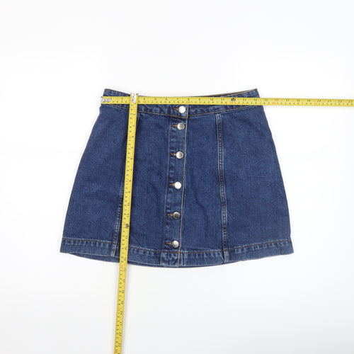 Topshop Women Blue Denim A-Line Short Skirt Size 10