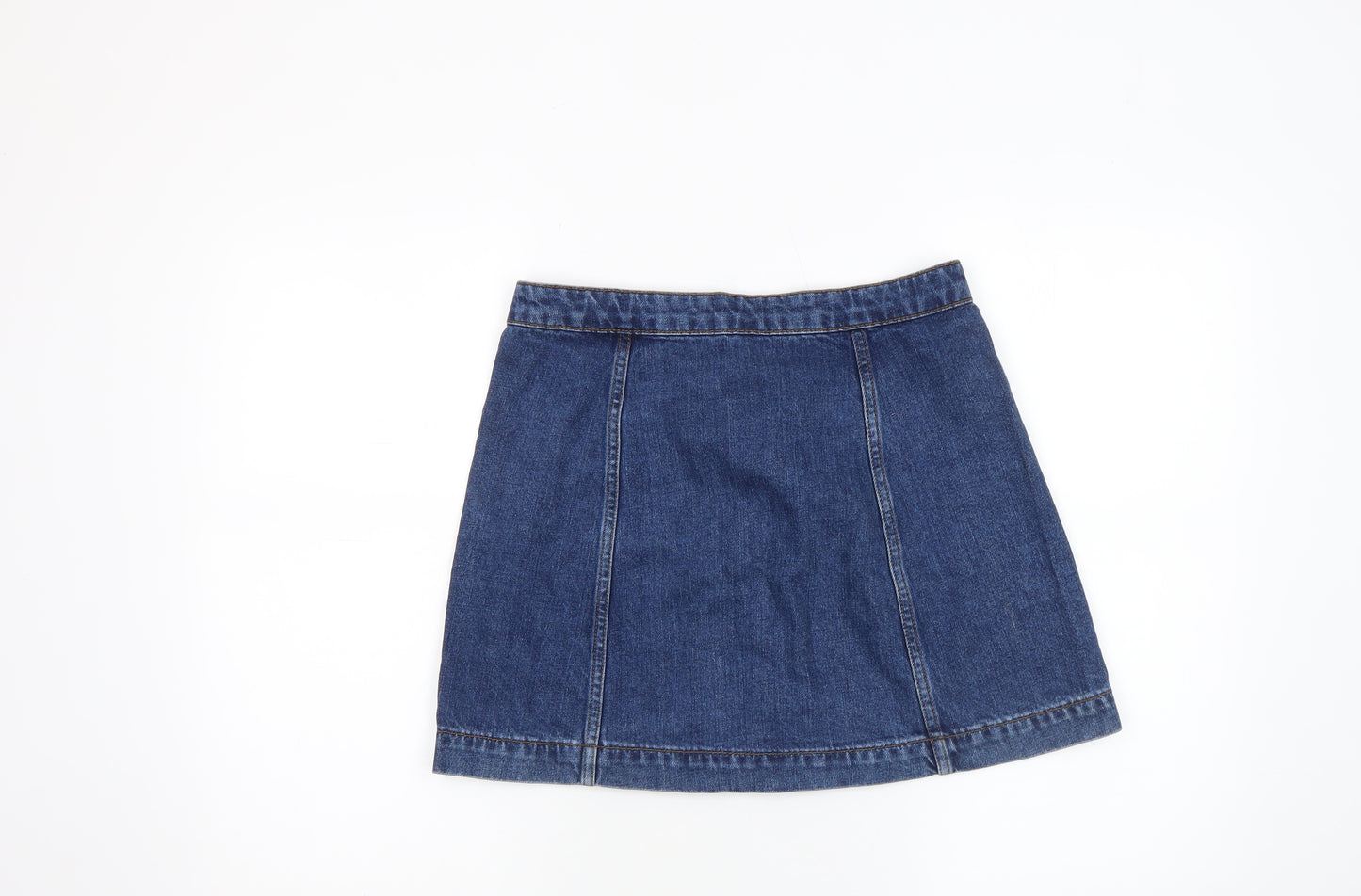 Topshop Women Blue Denim A-Line Short Skirt Size 10