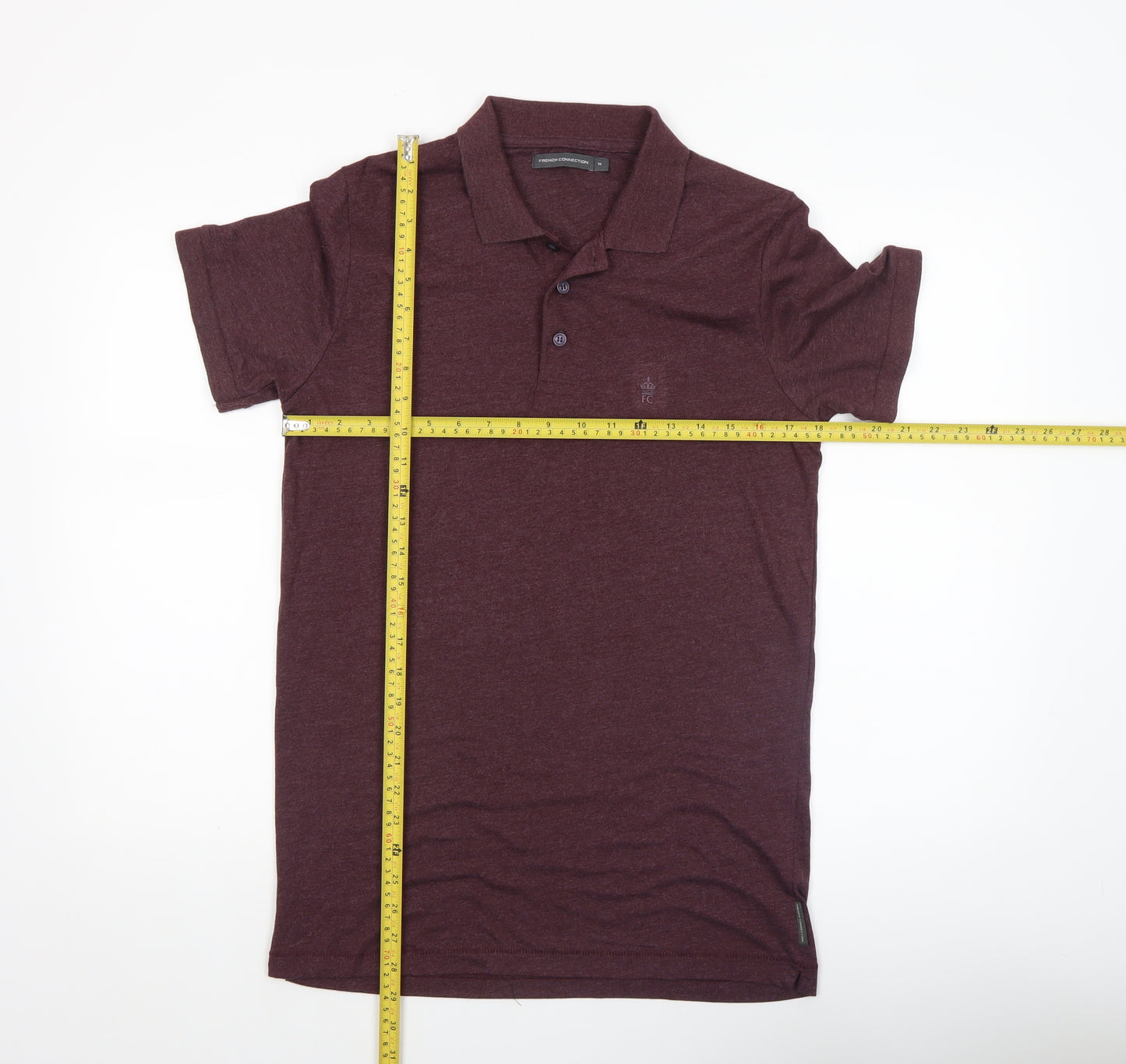 French Connection Men’s Brown Cotton Blend Polo Shirt Size M