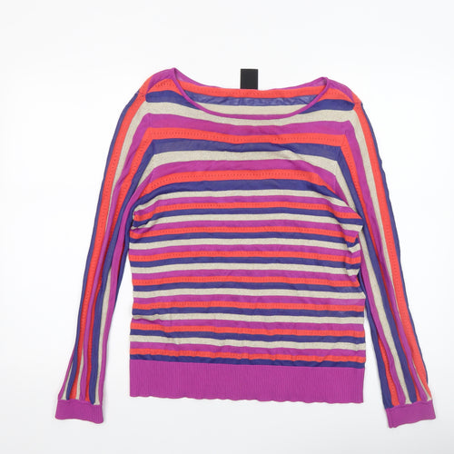 Madeleine Women’s Multicoloured Striped Boat Neck Knit Jumper M