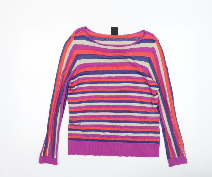 Madeleine Women’s Multicoloured Striped Boat Neck Knit Jumper M