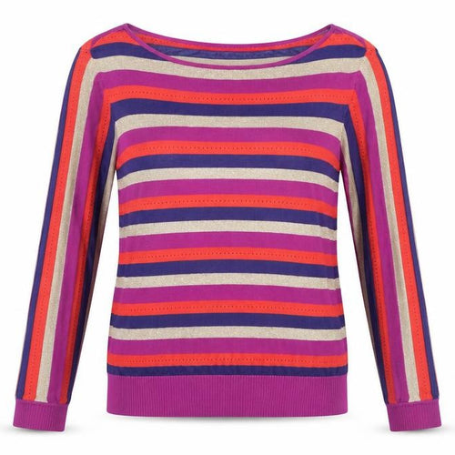 Madeleine Women’s Multicoloured Striped Boat Neck Knit Jumper M