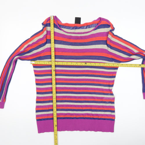 Madeleine Women’s Multicoloured Striped Boat Neck Knit Jumper M